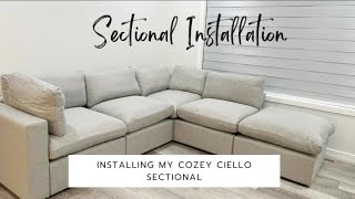 Install My New Ciello Cozey Sectional With Me  Cozey Sectional Installation [upl. by Acinnod]