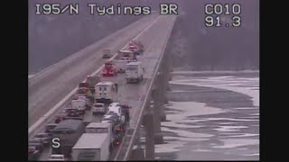 I95 Closes In Both Directions After Tractor Trailer Overturns On Tydings Bridge [upl. by Zetana]