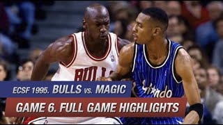 Chicago Bulls vs Orlando Magic Game 6 Full Highlights  NBA ECSF 1995 Jordan 24 pts Shaq 27 pts [upl. by Nrublim]