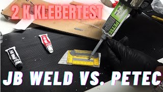 JB Weld vs Petec Flüssigmetall 2 k Klebertest auf Alu als Vorbereitung zum kleben des Vespa Motors [upl. by Eiduj]