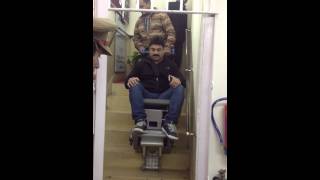 Stairclimbing Wheelchair demo at South Delhi vaults Connaught Place [upl. by Rashida578]