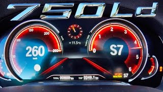 BMW 750d QUAD TURBO Xdrive ACCELERATION amp TOP SPEED 0260 kmh Autobahn Test Drive [upl. by Sandler998]