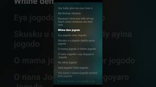 Lyrics of Jogodo by Tekno lyrics music ytshorts afrobeats [upl. by Hardner64]