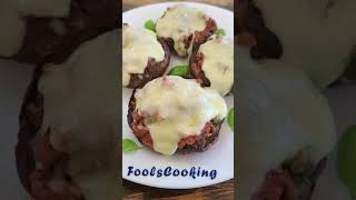 SUPER EASY STUFFED PORTOBELLO MUSHROOM [upl. by Aielam]