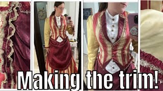 Finishing The Trim  Bustle Gown Part 8 costube [upl. by Bondy]