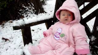 Babys First Snow  in a Waytoobig Snowsuit [upl. by Clarisse]