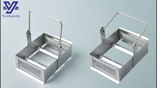 Laboratory consumables tissue folded handle stainless steel staining rack can place 20pcs slides [upl. by Celine]