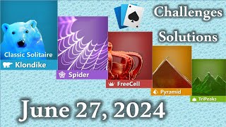 Microsoft Solitaire Collection June 27 2024 [upl. by Scandura]