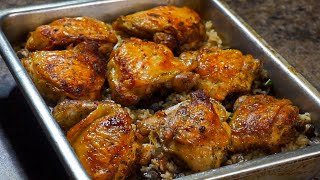 The Best Oven Baked Chicken and Rice EVER  Baked Chicken Recipe [upl. by Aeel]