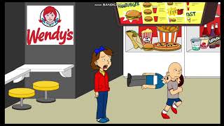 Classic Caillou Misbehaves at WendysDestroys the RestaurantGrounded BIG TIME [upl. by Simonetta]