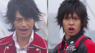 GoBusters vs Gokaiger Henshin  Fight [upl. by Llenyr]