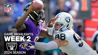 Las Vegas Raiders vs Baltimore Ravens  2024 Week 2 Game Highlights [upl. by Nielson]