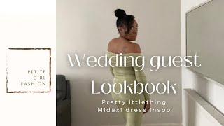 Summer Wedding guest outfit ideas  Prettylittlething dress haul  wedding guest look book [upl. by Emogene]