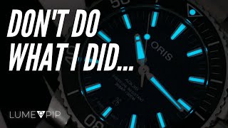 My biggest watch collecting regret  Oris Aquis Blue 435mm Review  Lume Pip 4K [upl. by Abbotson]