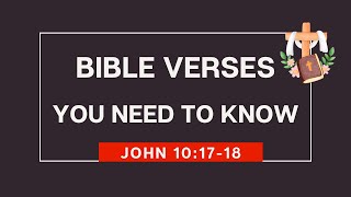 Bible verse you need to know Inspirational bible verses John 101718 [upl. by Aissatsana185]