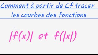 méthode pour représenter les graphiques des fonctions fx et fx à partir de Cf  Lycée [upl. by Ainna]