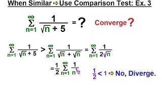 Calculus 2 Infinite Sequences and Series 42 of 62 When Similar  Use Comparison Test Ex 3 [upl. by Ytima]