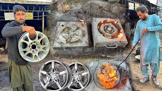 Old But Amazing Manufacturing Process of Car Alloy Rims  Production of Car Alloy Rims [upl. by Rebmetpes390]