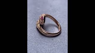 Bvlgari Serpenti Seduttori Ring 18K Rose Gold Rubellite Eyes Pavé Diamonds jewelryfactory ring [upl. by Innig]