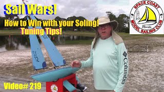 Sail Wars Soling Tuning Tips Video 219 RC Sailboat Racing [upl. by Eiramassenav]