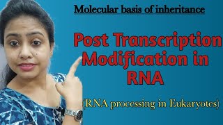 Post transcription modification of mRNA  capping tailing RNA processing in Eukaryotes  class 12 [upl. by Inattyrb249]