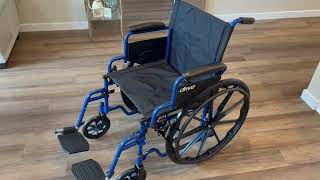 Drive Medical Blue Streak Ultra Lightweight Wheelchair Review [upl. by Peckham]