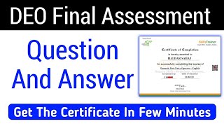 Question And Answer Domestic Data Entry Operator  DEO Assessment Questions Answer [upl. by Ronacin]