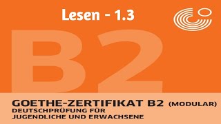 Goethe Zertifikat B2Lesen 13GermanFLIHYD [upl. by Knowles]