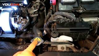 2013–2019 Nissan Sentra How to Check Level amp Add Engine Coolant Antifreeze Engine Overheating [upl. by Ydiarf722]