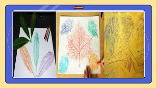 LEAF RUBBING ART USING CRAYONS [upl. by Peisch461]