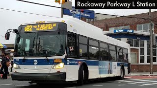 NYCT Bus Observations Rockway Parkway L Station [upl. by Ehsom]