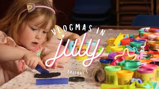 Vlogmas in July  Ep 1  latest FO’s knitting plans amp P turns 4 [upl. by Natanhoj]