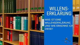 Definition Willenserklärung  Willenserkärung leicht erklärt I RechtVerständlich [upl. by Tronna722]