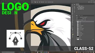 Vector Logo design with pen tool in photoshop Class 52 [upl. by Adnovahs]