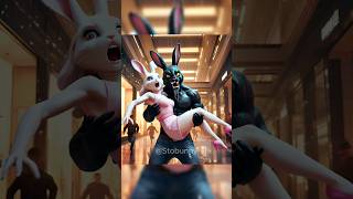 Rabbit fights black rabbit to rescue his wife shorts cute rabbit bunny ai cat viral aiart [upl. by Hcnarb]