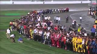 5 Lap Tribute Honoring Dan Wheldon at Las Vegas 2011 IndyCar [upl. by Nallac]