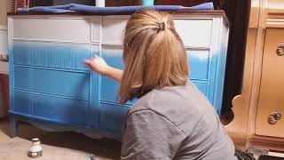 Ombre chalk paint with drip technique video 2 of 2 [upl. by Htebsil]