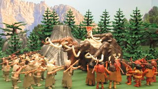 Néandertal VS CroMagnon  Bataille préhistorique et Mammouths  Stop motion Playmobil [upl. by Og]