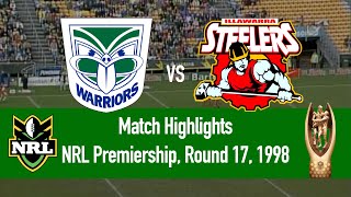 Auckland Warriors vs Illawarra Steelers  1998 Round 17  HIGHLIGHTS [upl. by Obnukotalo]