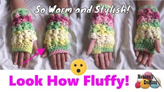 Get Cozy And Stylish With These Zig Zag Puff Stitch Fingerless Gloves Crochet Tutorial 🧤✨ [upl. by Enyt]