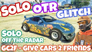 NEW SOLO OTR 👊 Off the Radar Glitch 🔥 GTA5 Online Facility  5050 GC2F 🚘 Give Cars PS4 PS5 Xbox [upl. by Piselli]