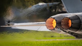 Spectacular FA18 Hornet Afterburner Take off in Wet Conditions 4K [upl. by Whiteley172]