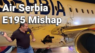 Air Serbia E195 Mishap and Safe Return [upl. by Inalaeham]