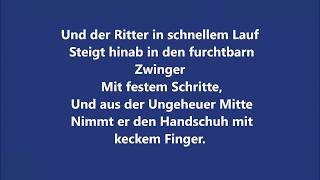 Der Handschuh  Friedrich Schiller  Lesung mit Text  Ballade  Gedicht  Hörbuch deutsch [upl. by Arodaeht]