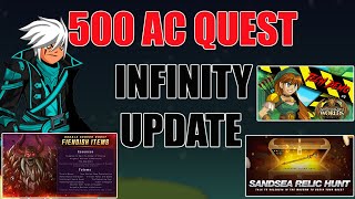 AQW New 500 AC Holiday Quest  Sandsea Relic Treasure Hunt Guide  AQ Infinity Tech Demo Update [upl. by Denice226]