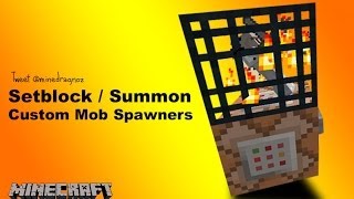 Custom Mob Spawners with setblock and summon command Tutorial in minecraft [upl. by Asikal]