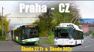 【4K】PRAHA TROLLEYBUS  dynamic charging 2019 [upl. by Tierza]