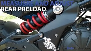 How to Measure and Adjust Rear Preload  Adjust Motorcycle Suspension [upl. by Yennek]