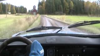 Saab 96 V4 Rally on special stage incar video [upl. by Ynnaej]