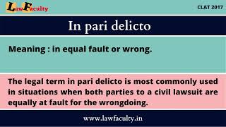 In pari delicto  Legal Maxims  Judiciary  DJS  Law Entrance Exam  CLAT  lawfacultyin [upl. by Aneram781]